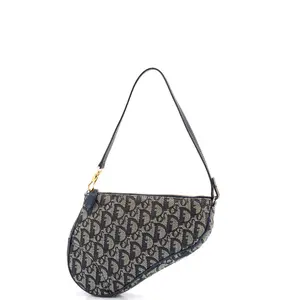 Pre-owned Dior Denim Shoulder Bags Christian Vintage Saddle Bag Diorissimo Mini by Rebag