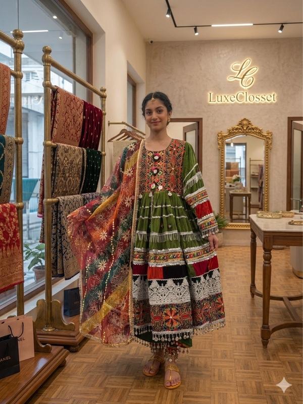 Afghan Bridal Dress: Traditional Kuchi Nikkah Gown