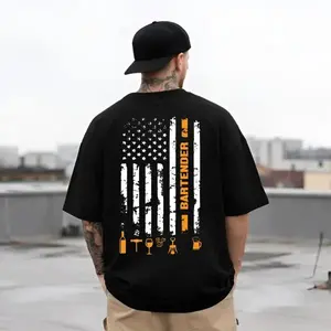 Bartender American Flag Shirt, Funny Bar Worker Back Print Tee, Mixology Bartender Gift T-Shirt