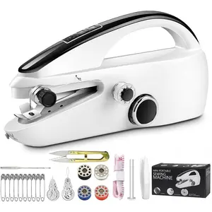 Sewing Machine, Hand Held Sew Machines Mini Quick Two Speeds Modes Small Accessories Kit Beginner Adult Home Travel DIY Repair Clothes Fabrics