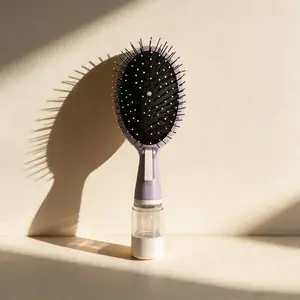 Vacuum Pump Water Spray Comb Self-Cleaning Detangling Brush with Mist Function, Travel Portable Hair Tool for All Hair Types, Hair Care Comb