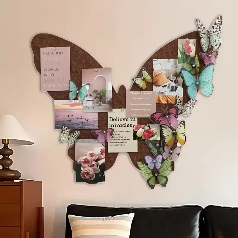 Butterfly Felt Photo Wall Art Set, Includes 30 Butterflies and 10 Round Pins, Perfect for Room Wall Decor, Modern Home Decor, Easy to Hang and Display