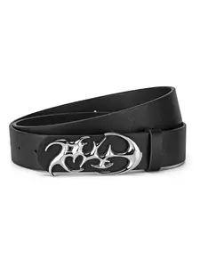 Unisex Punk Alloy Belt with Carved Buckle, Classic, Bold Design, Streetwear Style, Perfect for Rock Shows and Trendy Gatherings, Punk Fashion Belt