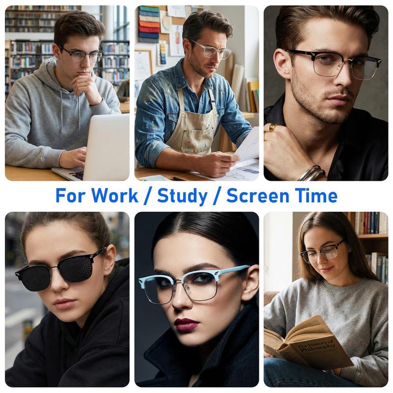 2026 New Simple Anti-blue Light Semi-rimless Browline Eyeglasses for Everyday Use,Basic Frame Fashion Eyeglasses foe Women & Men,Fashion Eyeglasses for Party,Daily Clothing Decor