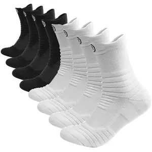 8 Pairs Men's Sports Socks, Athletic Socks, Cotton Running Socks, Basketball Socks, Mid-Calf, High Elasticity, Football, Casual, Fitness