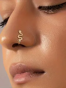 Vintage Snake Nose Ring for Women, Zinc Alloy U-Shaped Nose Clip, Casual Style, All-Season Wear, Unique Gift Idea, Body Jewelry Accessory