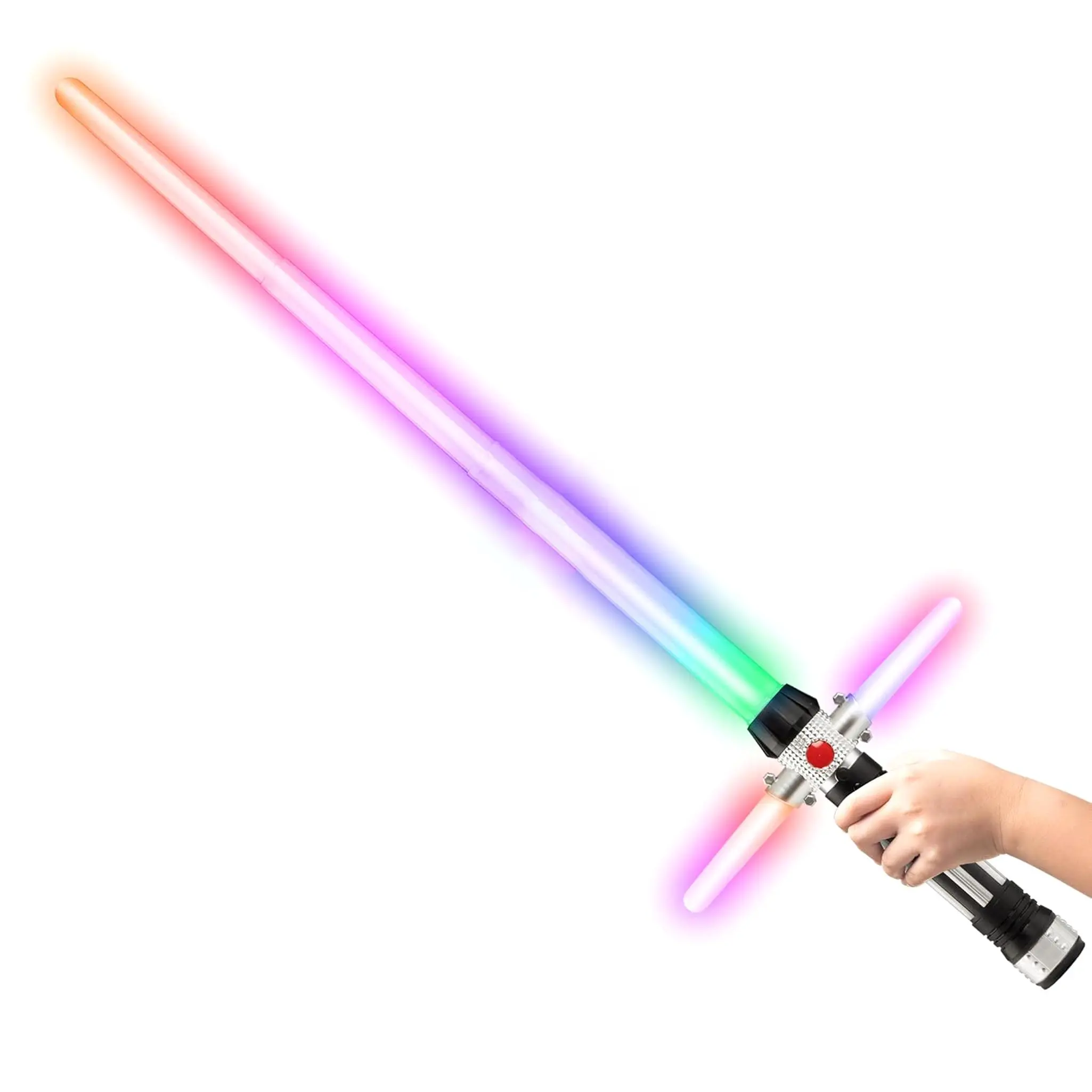 Galaxy Light Up Saber 2 Expandable Laser Swords with Motion-Activated Color Change for Kids - 2 LED Laser Swords, Expandable Design, 4 Play Modes, and FX Sound Effects