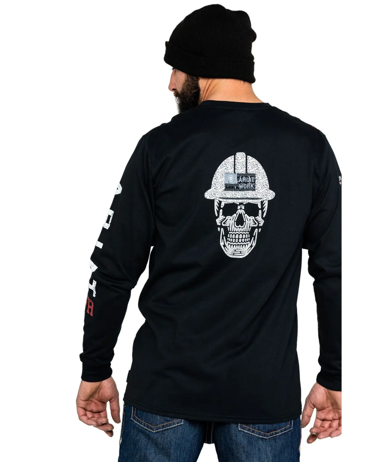 Ariat Men's Men'S Fr Roughneck Back Skull Graphic Long Sleeve Work T-Shirt - 10026434-Tll