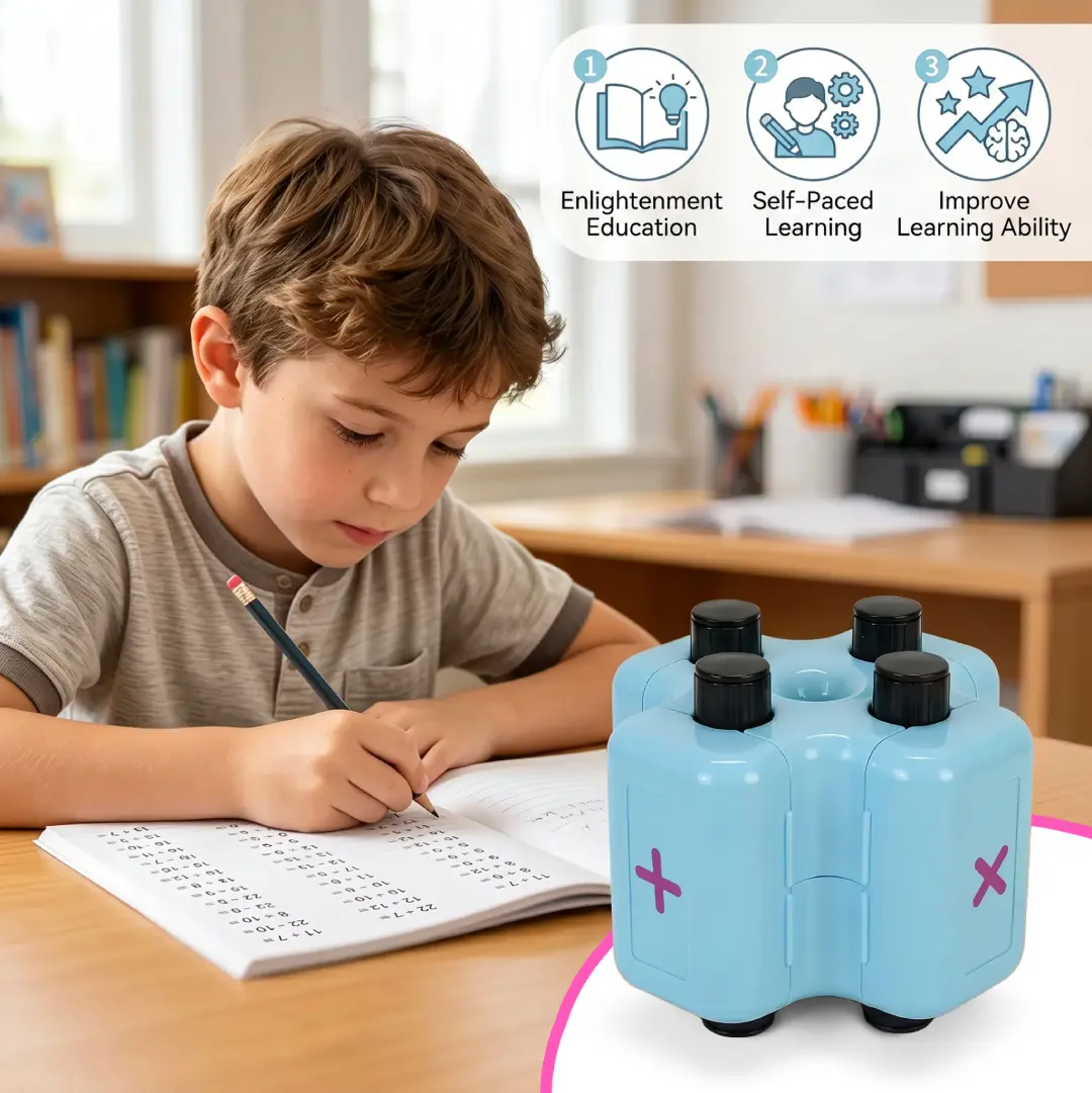 Kids' Educational Math Roller Stamp Toy, Refillable Number Practice Tool, Homeschool & Classroom Learning Supplies Gift
