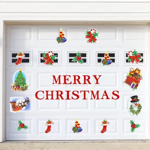 Merry Christmas Garage Door Magnets - 30 Pcs All in One Weather Resistant Christmas Garage Door Decorations Set for Holiday Decor