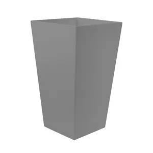 212 MAIN Finley Square Tall Self-Watering Modern Garden Pot - 20x11.5x11.5 in. Cement-Plastic Textured Finish, UV-Resistant Indoor Outdoor Planter with Drainage Holes, Garden Pots