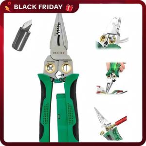 8 in 1 Wire Stripper Twister -Multi-Function for Cutting and Pulling Wires, Cable Scissors,Voltage Tester Pliers, 12V to 250V Live,Null,Hot Wire Judgment AC DC, Audible and Flashing LED Alarms, Hardware, Wirepliers, Repair & Construction Tools.