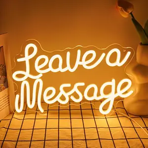 Leave a message Neon Signs, LED Hanging Light Sign USB Powered for Wall Decor, Wedding Party Birthday Salon Shop Reception Table Decoration