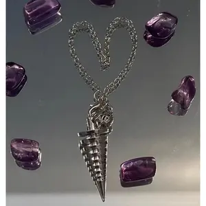 Silver Spiral Pendulum - Silver Vortex Pendulum, Divination Tool, Dowsing