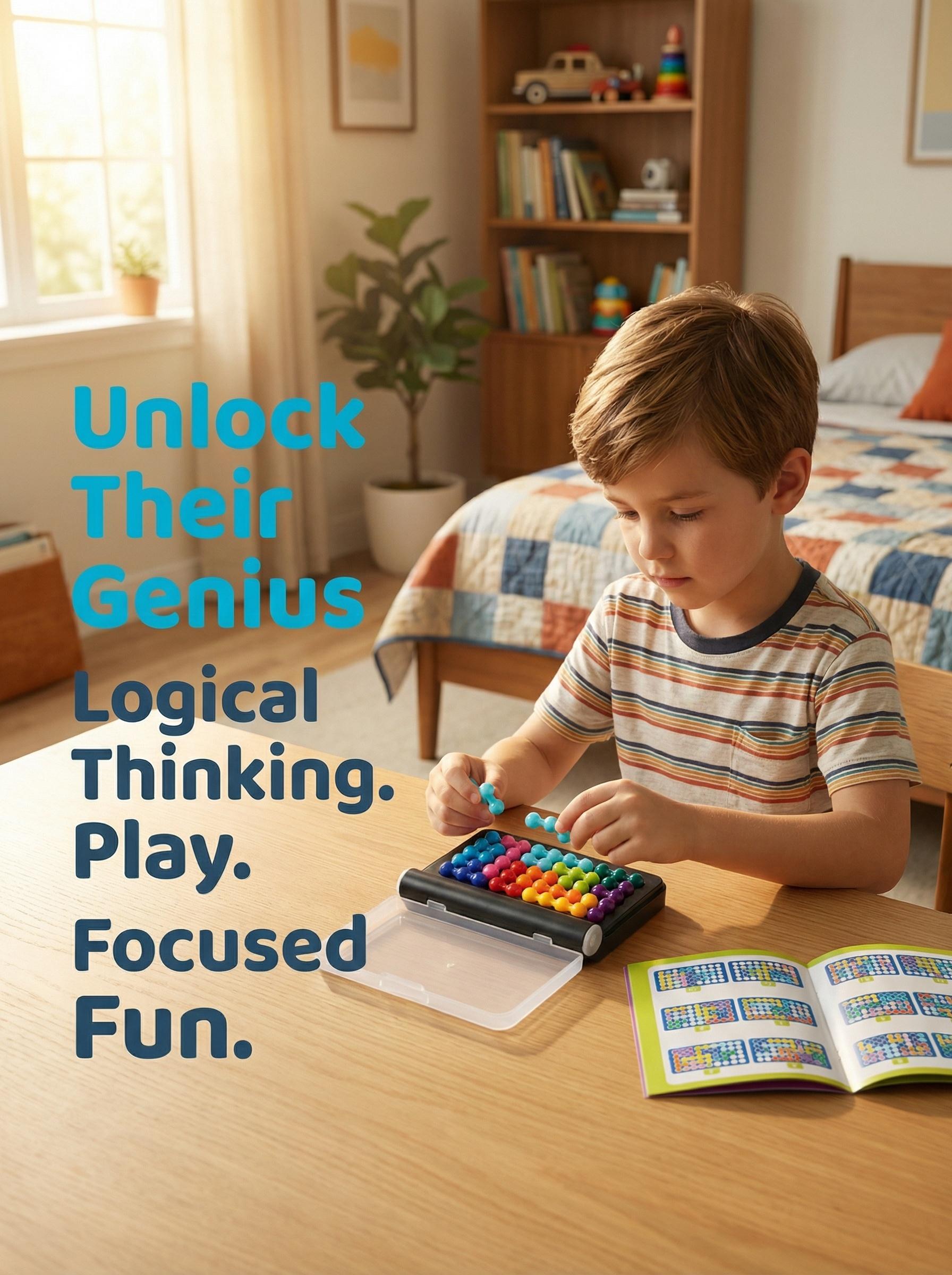 3D Puzzle Logic Space Toy, Colorful Beads Game, DIY Brain-Training Educational Toy for Kids, Birthday Gift, Montessori Puzzles Gift