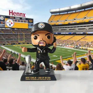 Nfl Coach Mike Tomlin Era Terminator Youngest Super Bowl Champion Pop Figure Doll, Collectible Sports Memorabilia, Perfect Gift for Fans