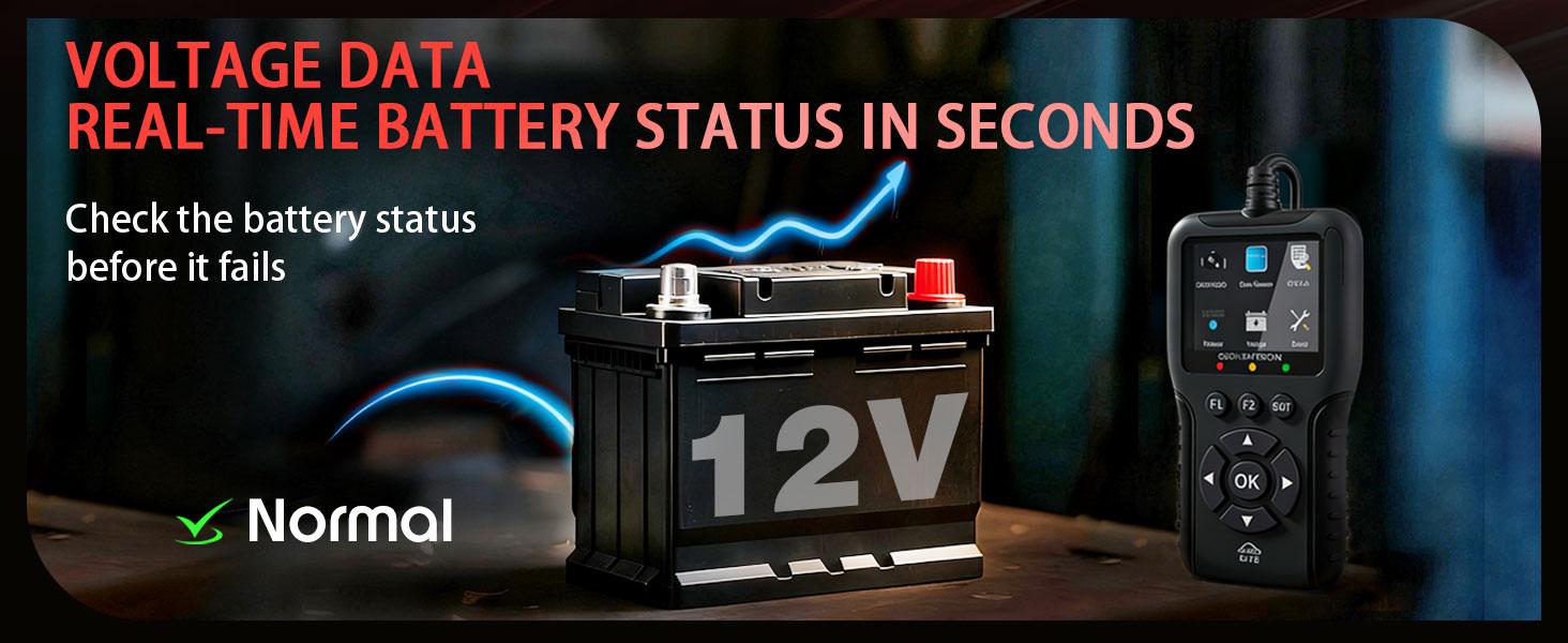 Enhanced Universal OBD Scanner, Check Engine Code Reader + Fault Codes, Live Data, I/M Readiness, Battery Voltage Check, Read & Clear Error Codes for All OBDII Protocol Car +