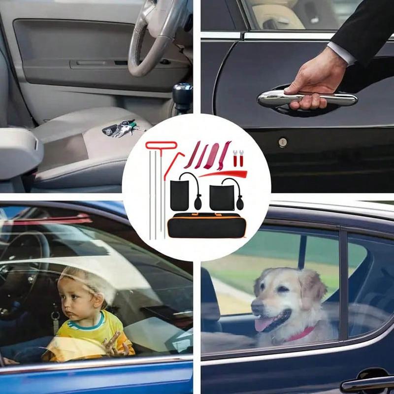 13 PCS Emergency Car Unlock Tool Kit, Vehicle Repair Lock Out Set, Long Reach Puller