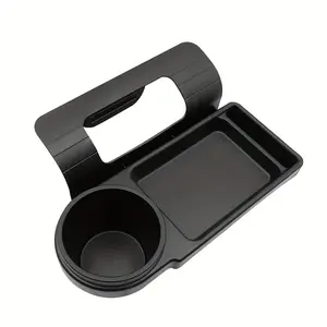A multi-functional car storage box with a cup holder and a phone slot - Space-saving design, suitable for most vehicles, perfect for storing drinks, food and smartphones, with a car phone holder