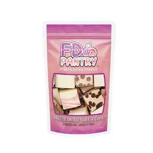 Freeze Dried Cheesecake New York Style, Caramel Chocolate Chip and Strawberry Swirl Crunchy Treat Resealable Bag 4.1 oz Cheese Cake