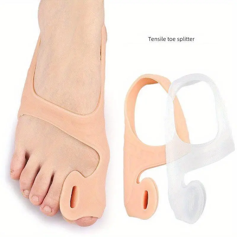 Toe separators, with elastic straps and soft anti-friction covers, for the outward-turned big toe toe separators, Tensile Toe Splitter, Pedicure Tool