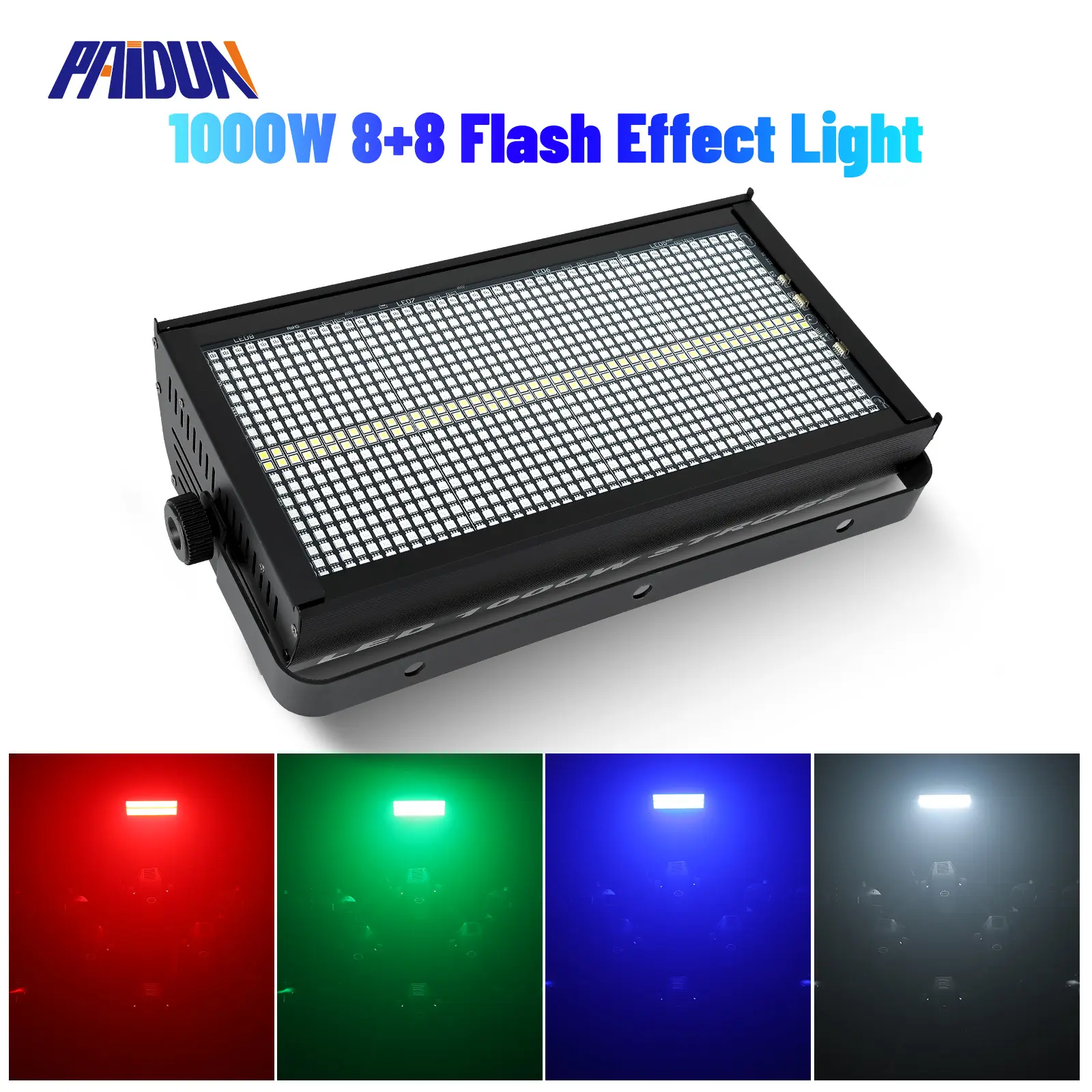PAIDUN 1000W RGBW 8+8 Segment Flash Strobe Wash Light Pixel Effect Sound Activated DJ Club Show Event Disco Bar
