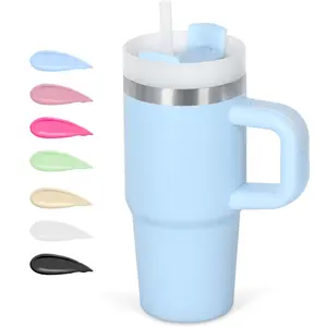 20oz Stainless Steel Double Wall Vacuum Insulated Water Bottle - Anti-Leak Lid with Handle & Straw, Plain Surface, Portable Tumbler, Travel-Ready, Preserves Beverage Temperature (Cold/Hot/Iced), Ideal for Kids, Outdoor Gift, Insulation