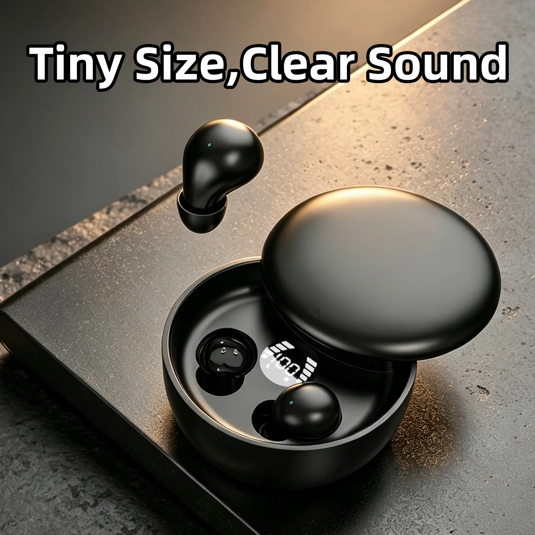 Mini Bluetooth Earbuds - Ultra Light Hidden Audio Device for Sleeping, No Ear Pressure, Long-Wear Pain-Free, Snoring Blocking, Stereo Sound, Compatible with Cellphones (With Charging Function), Mobile