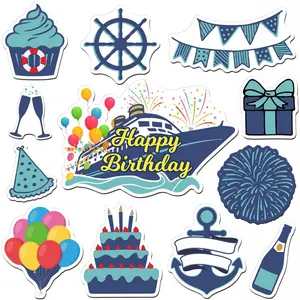 12 Pcs Cruise Door Decorations Magnetic Ocean Car Magnets Cruise Door Magnet Stickers Decorations Ocean Fridge Decor for Carnival Refrigerator(Birthday) Home Decor