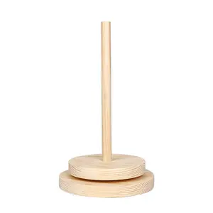 Wooden Yarn Spool Rotating Knitting Tool Rack, Round Column Rotation Stand, Storage Organizer, Handcrafted Wooden Craft Supplies, Wooden Yarn Holder
