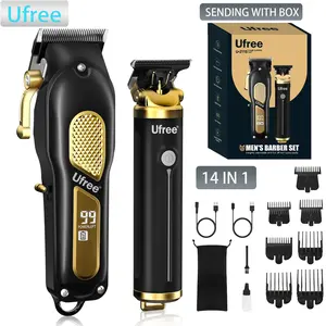 Ufree Professional Cordless Clippers and Trimmers Set for Men for Hair Cutting, Beard Trimmer, Barber Clippers, Rechargeable Electric Shaver, Gifts for Men
