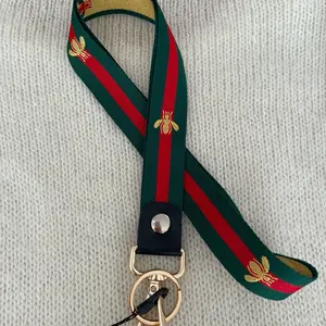 Designer Inspired Key Chain Lanyard ID Holder Bumblebee Handmade