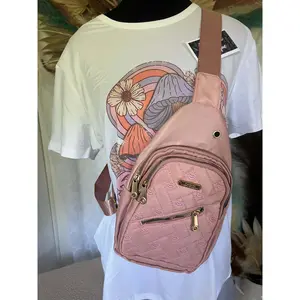 HEART EMBROIDERED CLOTH SLING CROSSBODY
