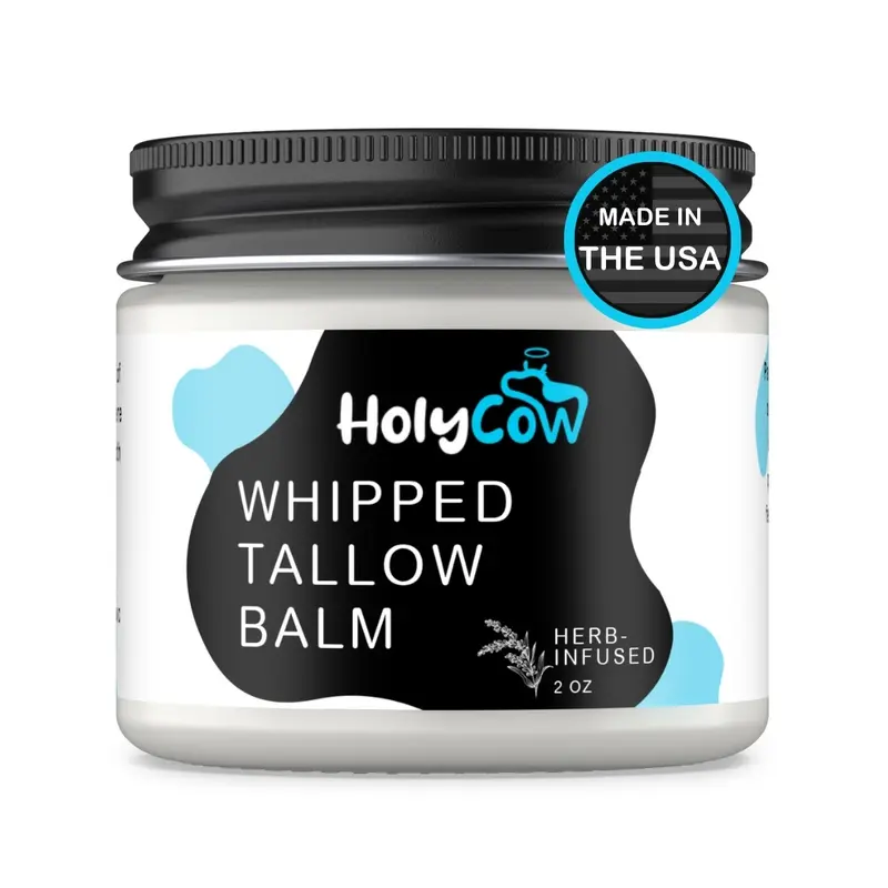 Whipped Tallow Balm - Grass Fed Beef Tallow Balm For Skin with Organic Jojoba Oil (Unscented / Herb-Infused), for Eczema, Baby, Rosacea, Lip Balm - Lotion For Extremely Dry Skin