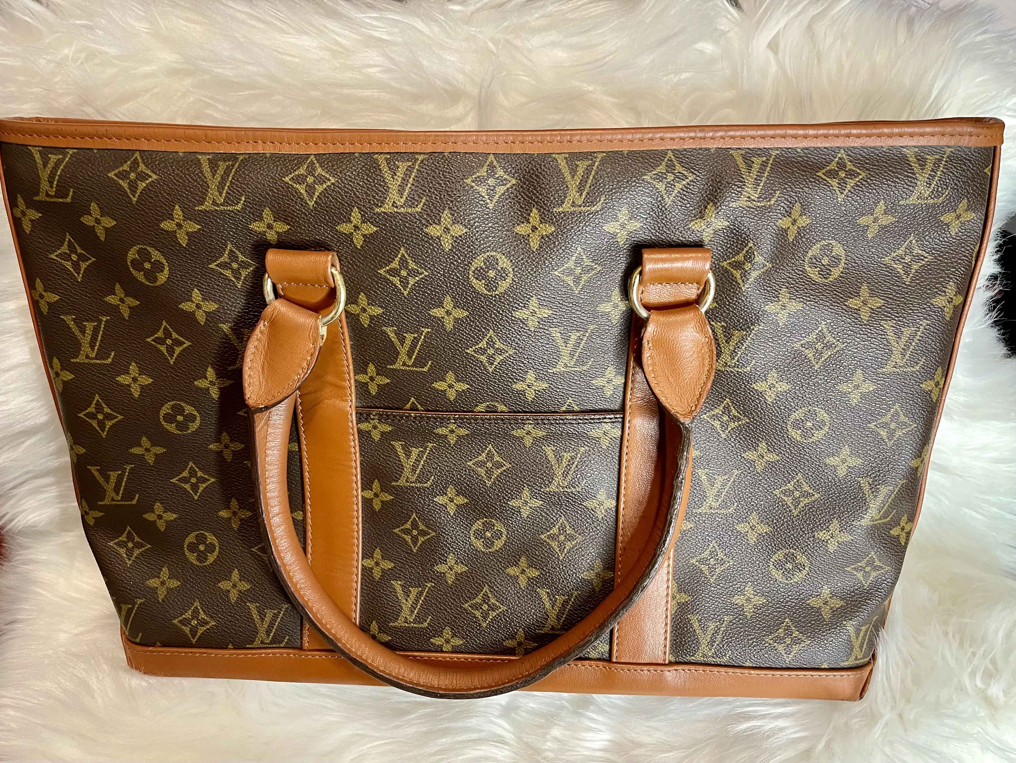 Pre-owned Louis Vuitton Canvas Tote Bags Tote Bag Shoulder Bag Monogram Sac Weekend GM Monogram M42420 Brown