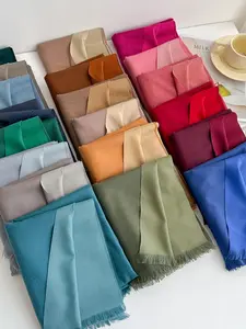 Unisex Autumn Winter Scarf, Dual-Sided Solid Color Shawl, Perfect for Outdoor Travel & Dating, Stylish Accessory for Cold Weather