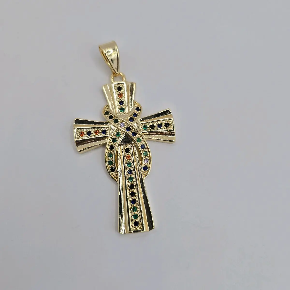 INFINITY CROSS pendant color's stone's beautiful style gold-plated NO CHAIN