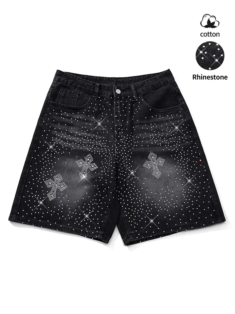Sparkly denim shorts - TikTok Shop