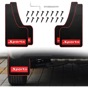 4 count  Mud Flaps Universal Rubber Mudguard - Soft Material Automotive  - Splash Guards Rubber mud Guard Universal Pickup SUV - No  Universal 43cm23cm0.5cm