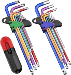 Allen Wrenches Set, 18- Metric Ball End Hex Key Set & Torx  Allen , Long Arm Wrench with Extra T-Handle for Home Maintenance and DIY