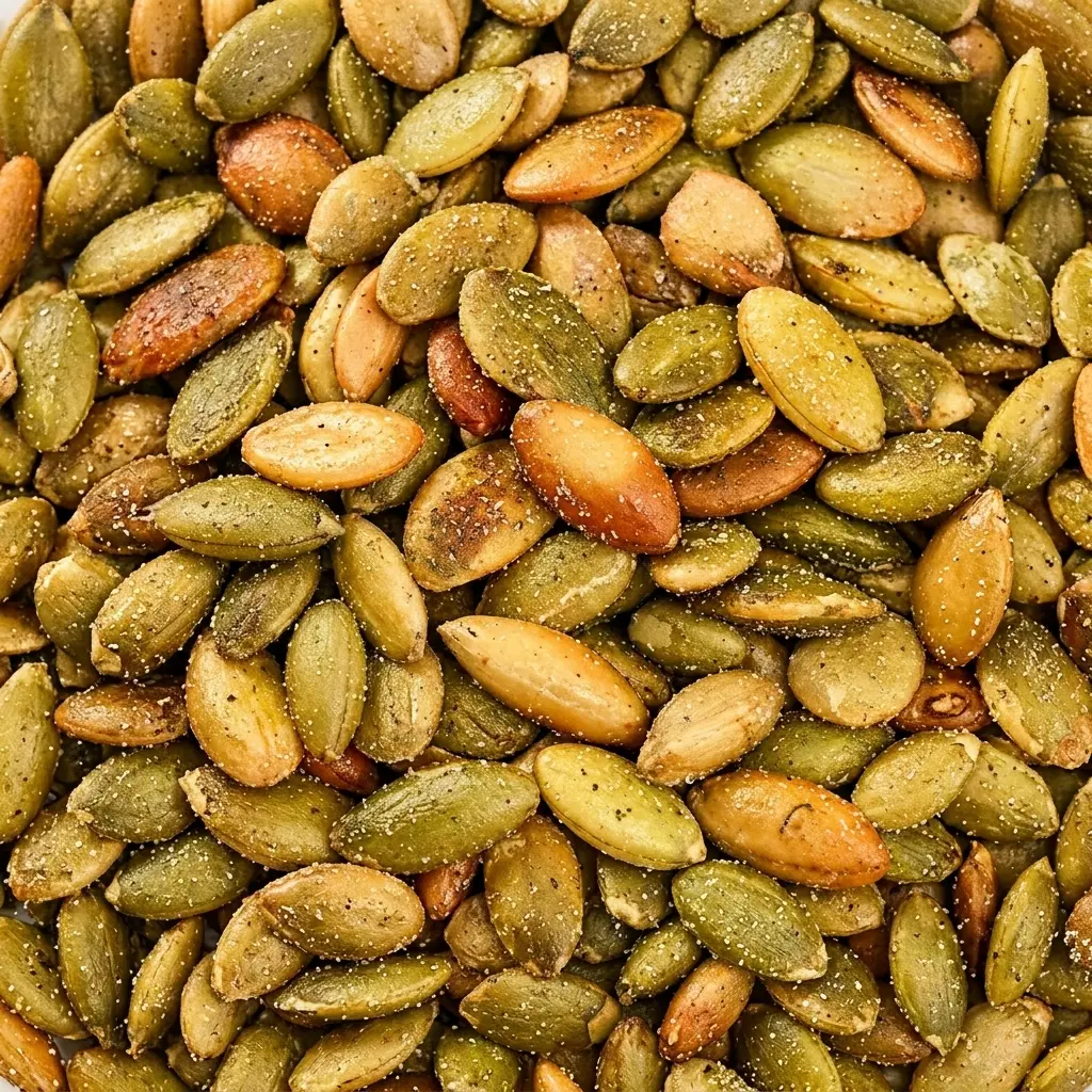 Roasted Salted Pumpkin Seeds – Delicious pumpkin seed snack, shelled pumpkin seeds, perfect for salads and snacking, a source of dietary fiber, a healthy snack, and excellent for baking and garnishing.