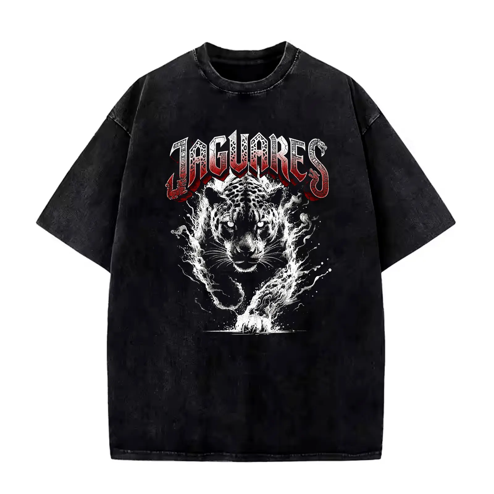 Jaguares Rock en Espanol Vintage Mineral Wash Graphic T-Shirt Heavyweight Cotton Casual Vintage Washed Tee Trendy Tops Unique Trendy Gift