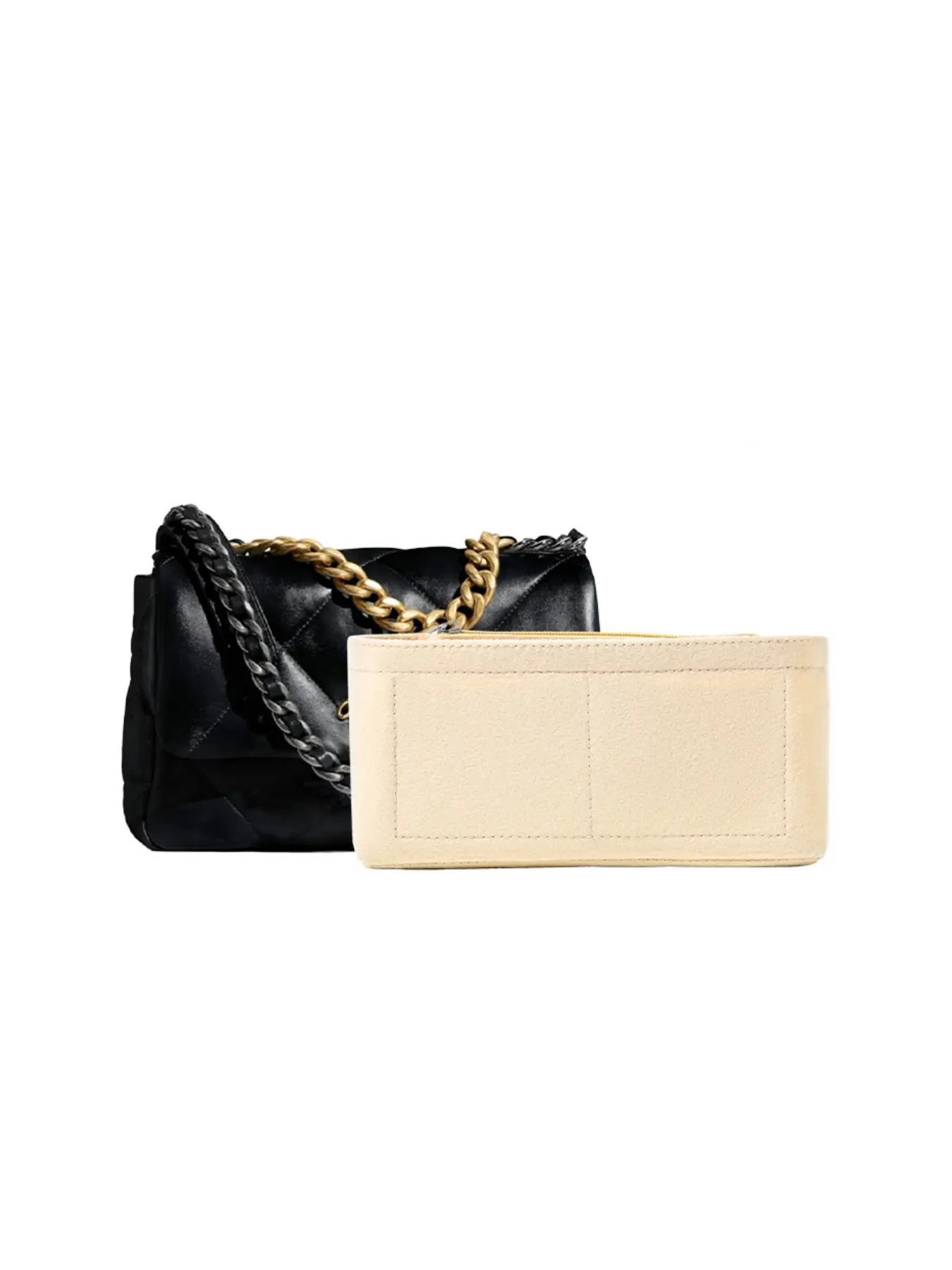 Felt Pursep Organizer with Zipper fit GG Marmont Matelassé Shoulder Bag, Le Pliage Mini and more, Handbag Organizer Insert for Totebag, Pouch Devides for Women, Women's Inner Bladder Bag, Storage Bag, Storage Pocket, Organizing Pouch, Organizer Pouches