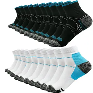 5/10pairs Compression Ankle Support Sports Socks,Non-slip Absorbent Breathable  Plantar Fasciitis Relief Suitable for Football, Running Exercise