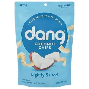 Dang Toasted Coconut Chips Lightly Salted 6 Pack Vegan Gluten Free Non GMO Healthy Snacks Made with Whole Foods 3.17 Oz Resealable Bags Thailand Origin