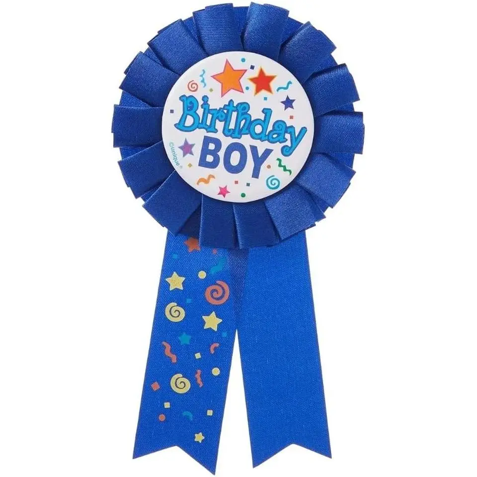 Blue Fabric Birthday Boy Brooch Badge - 7in, 1 Pc, Gift, Decor - Fashion Party Celebration Collar Clip Accessory