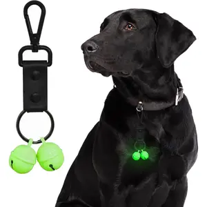 Bells for Dog Collar, Glow Bell for Medium to Large Dogs, Easy Clip Clasp, Extra Loud Pet Tracker & Save Wildlife, Durable Copper Bells (Small-medium breed)