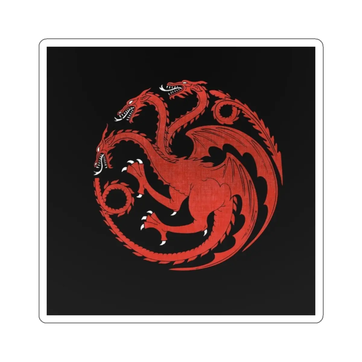 House Targaryen Sticker, Game of Thrones Decal, Fantasy Red Dragon Emblem, Laptop Skin, Custom Vinyl Decal, Car Bumper Sticker, Phone Case