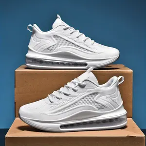 [Mens |   Air Cushion] Lightweight Mesh Men's Air Cushioned Sports Shoes |   Fashionable Lace Up Anti Slip Shock-Absorbing Comfortable Fitness Tennis Walking Shoes