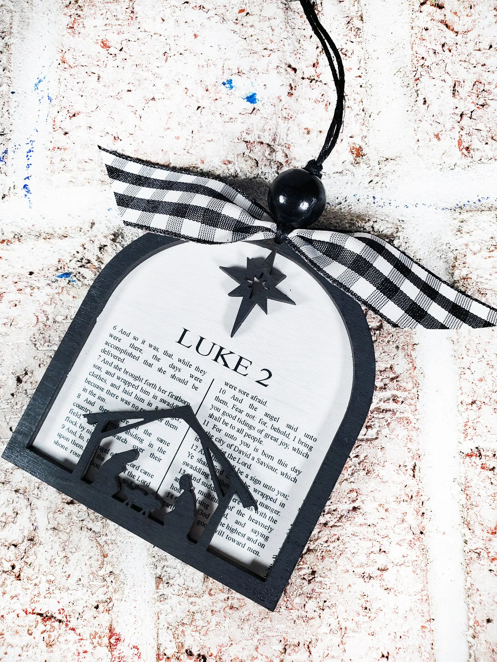 Nativity Ornament, Luke 2 Christmas Ornament, Biblical ornaments